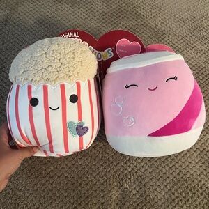 Squishmallows Popcorn and Soda Plush Set NWTS!